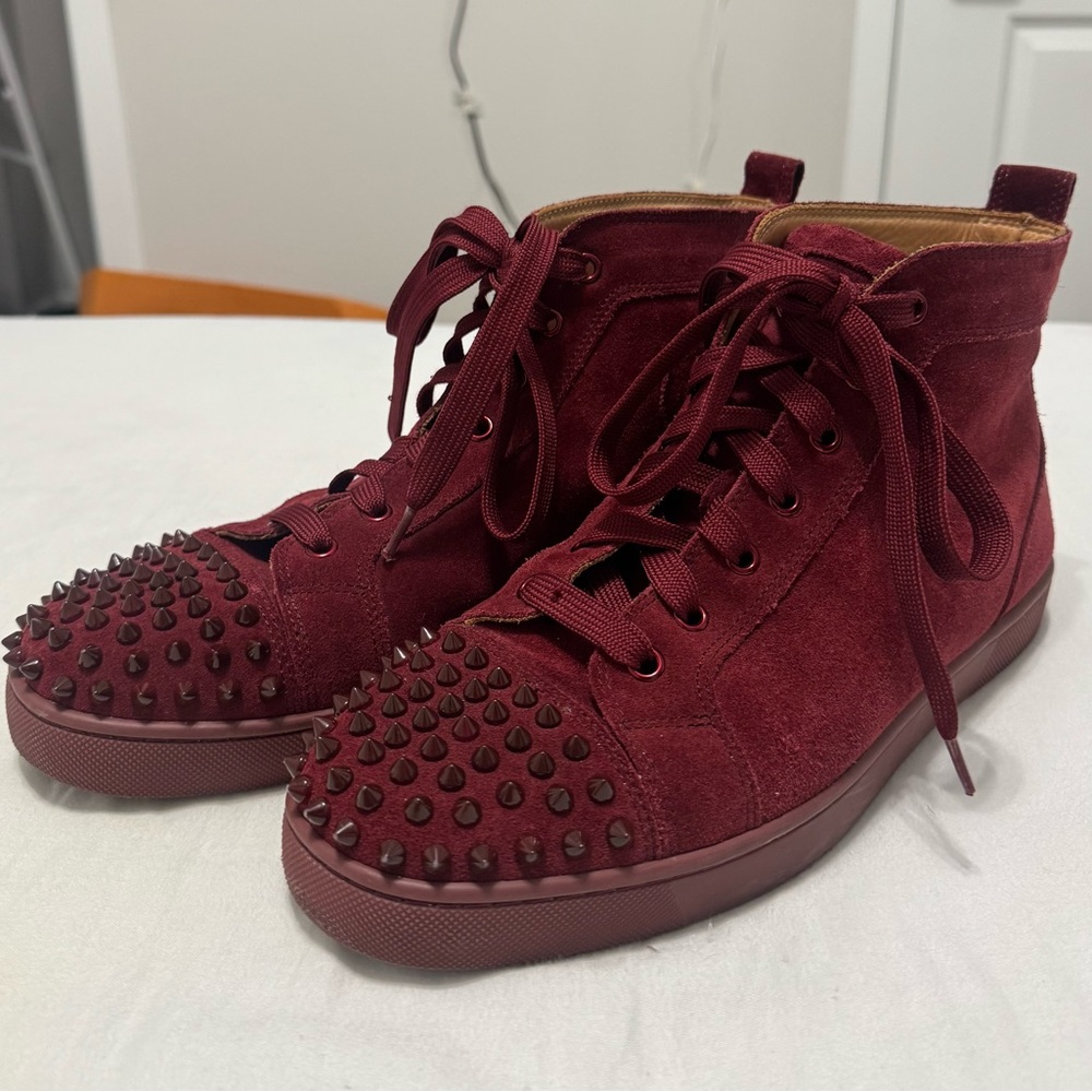 Christian Louboutin Louis High-Top Sneakers with Studded Toe❤️